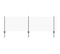 vidaXL Set di Recinzione da Giardino in Acciaio Zincato Grigio | Recinzione Esterna Resistente ai Raggi UV Include Pannelli e Pali Durevole Design Rettangolare per proprietà o Confini Facili da Monta