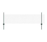 vidaXL Set di recinzione esagonale in acciaio verde | metallo resistente alle intemperie include 1 rotolo di rete esagonale e 5 pali design moderno durevole per giardini limiti di proprietà barriere