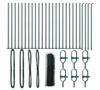 vidaXL Set di Recinzione Esterna in Verde Scuro | Recinzione in Acciaio Resistente ai Raggi UV Facile da Assemblare Kit Completo Durevole Barriera da Giardino Decorazione Residenziale Rete Ruggine