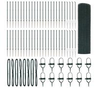 vidaXL Set di recinzione in filo saldato con 13 pali verdi, 0,4 x 100 m, design in metallo robusto per la sicurezza del giardino e il confine esterno con pannelli di recinzione moderni
