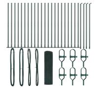 vidaXL Set di Recinzione in Filo Saldato con 13 Pali Flangiati Verde 0.6X50 m Resistente Acciaio Rivestito in Plastica per le necessità di Installazione di Recinzione all'aperto Set Soluzione Fornit
