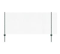 vidaXL Set di recinzione da giardino verde | Recinzione in metallo resistente ai raggi UV include 1 rotolo e 5 pali design rettangolare durevole per barriera, contenitore per animali, decorazione