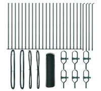 vidaXL Set di recinzioni per esterni, colore verde, robusta recinzione in metallo, facile da montare, set completo di barriere da giardino, diverse misure disponibili, tradizionale, area sicura
