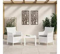 vidaXL Set di relax 3 pz Bianco PP