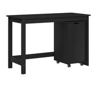 vidaXL Set di Scrivania e Armadietto 2 pz Nero Legno Massello di Pino