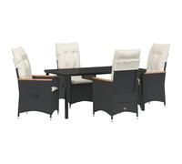 vidaXL Sedia a sdraio da giardino con cuscino, in rattan sintetico, 2 pezzi, schienale regolabile, comoda seduta per patio, balcone, stile moderno, rimovibile, lavabile, sedia da giardino