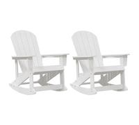 vidaXL Set di sedie a dondolo da esterno - 2 sedie bianche. Stile tradizionale, design e braccioli ergonomici. Dimensioni: 73,5 x 92 x 90 cm. Resistente alle intemperie
