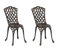 vidaXL Set di Sedie da Esterno in Bronzo Sedute Comode per Giardino, Design Durevole in Ghisa per Patio e Balconi, Resistenti ai Raggi UV con Finitura Opaca, Perfette per Adulti
