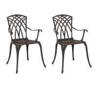 vidaXL Set di sedie da esterno moderne bronzo | Costruzione in alluminio resistente alle intemperie | Design elegante per balconi e patii | Sedute durevoli