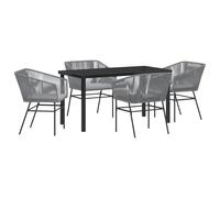 vidaXL Set di sedie da Giardino 2 PCS con Cuscini Grigio Polyrattan Sedia da Pranzo con Struttura in Acciaio Mobili per Patio terrazza Balcone Seduta all'aperto Comoda Sedia da bistrò