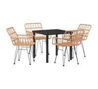 vidaXL Set da Pranzo da Giardino 5 Pezzi Rattan Versatile
