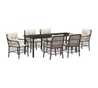 vidaXL Sedie da giardino con cuscini 2 pezzi marrone polyrattan mobili eleganti per esterni in patio e balcone sedia PE vimini sala da pranzo