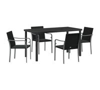 vidaXL Sedie da Giardino Nere Moderne con Cuscini Rattan PE Set di Seduta Esterno Elegante e Durevole per Prato Balcone Patio | Due Sedie Lounge con Cuscini Inclusi