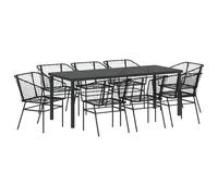 vidaXL Set di Sedie da Giardino in Polyrattan Nero - 2 Mobili da Esterno Confortevoli Sedia da Pranzo con Braccioli per Patio e Balcone