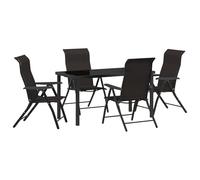 vidaXL Set da Pranzo da Giardino 5 Pezzi in Polyrattan Nero