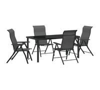 vidaXL Set da Pranzo da Giardino in 5 Pezzi Grigio Polyrattan