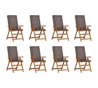 vidaXL Set di Sedie Reclinate in Teak Lussuoso Cuscini | 2 Pezzi Sedie Regolabili Pieghevoli Ideali per Patio e Relax All'Aperto Mobili Resistenti alle Intemperie Seduta in Legno Pieghevole