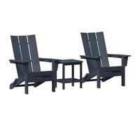 vidaXL Set di Sedute da Giardino 3 Pezzi Blu Navy HDPE