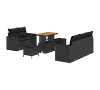 vidaXL Set di sofà da Giardino 8 Pezzi con Cuscini Neri in Rattan Sintetico, Perfetto per Esterni. Mobili modulari per Patio e Balcone. Collezione Terrace, Design Moderno per Rilassarsi e Fare Loung