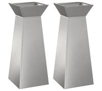vidaXL Set di Supporti per Piante in Acciaio Inox Quadrati, per Uso Interno ed Esterno. Design Moderno, Metallo Resistente, Facile da Pulire. Perfetti Come Decorazione per soggiorni, balconi, giardi