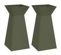 vidaXL Set di Supporti per Piante cilindrici Verde Oliva di, Perfetti Sia per Interni Che per Esterni. Hanno Un Design Moderno, Sono in Metallo e Molto Resistenti. Non temono Le intemperie e Sono Fa