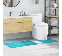 vidaXL Set di tappetini antiscivolo per il bagno 2 pcs Turchese PP