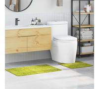 vidaXL Set di tappetini antiscivolo per il bagno 2 pcs Verde PP