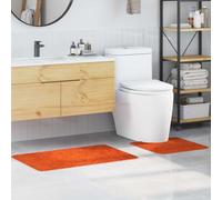 vidaXL Set di tappetini antiscivolo per il bagno 2 pz Arancione PP