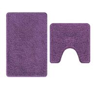 vidaXL Set di tappetini antiscivolo per il bagno 2 pz Viola 50 x 50 cm | Microfibra lussuosa che si sente fantastica, Ti aiuta a restare al sicuro in zone bagnate, Facile da pulire e tenere fresco