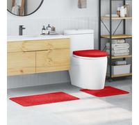 vidaXL Set di tappetini antiscivolo per il bagno 3 pcs Rosso PP