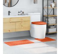 vidaXL Set di tappetini antiscivolo per il bagno 3 pz Arancione PP