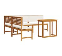 vidaXL Set da tavolo da pranzo da esterno rustico compatto per patio marrone in legno massello di acacia con superficie oliata design pieghevole facile da riporre perfetto per 2-4 persone che colpisce
