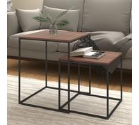 vidaXL Set di Tavolini 2 pz in Legno Multistrato e Metallo