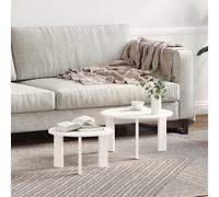 vidaXL Set di Tavolini da Caffè 2 pcs Bianco 47.5 x 47.5 x 27 cm