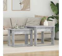 vidaXL Set di Tavolini da Caffè 2 pz Grigio cemento 50 x 52 x 42 cm