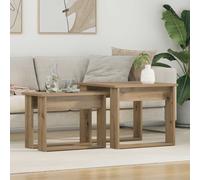vidaXL Set di Tavolini da Caffè 2 pz Rovere artigianale