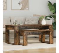 vidaXL Set di Tavolini da Caffè 2 pz Rovere fumé 100 x 50 x 42 cm