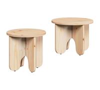 vidaXL Set di Tavolini da caffè Rotondi in Legno di Pino Naturale Marrone 39,5x39,5 cm, Moderni e minimalisti per Il Soggiorno. Sono tavolini impilabili, ne trovi Due nel Set, richiedono Montaggio e