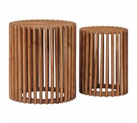 vidaXL Set di Tavolini Fatti a Mano 2 pz Marrone Teak 40 x 40 x 45 cm