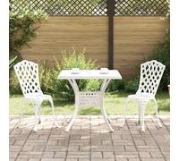 vidaXL Set di Tavolo da Giardino 3 pcs Bianco Alluminio pressofuso