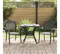 vidaXL Set di Tavolo da Giardino 3 pcs Nero Alluminio pressofuso