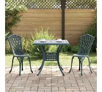 vidaXL Set di Tavolo da Giardino 3 pcs Verde Alluminio pressofuso