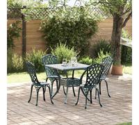 vidaXL Set di Tavolo da Giardino 5 pcs Verde Alluminio pressofuso