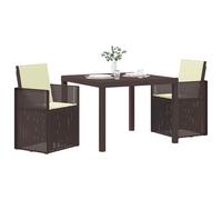 vidaXL Set da Pranzo per Giardino 3 pz Marrone e Crema PP