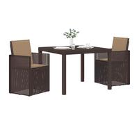 Set da Pranzo per Giardino 3 pz Marrone e Tortora PP