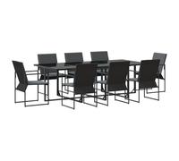 vidaXL Set di Tavolo da Pranzo Rettangolare Grande 12 Persone | Acciaio Verniciato a Polvere Resistente | Perfetto per Giardino e Balcone | Finitura Opaca Nera Trendy | Facile da Montare