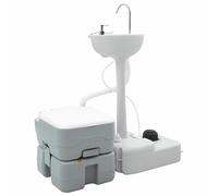 vidaXL Set di toilette per il campeggio 2 pcs Grigio