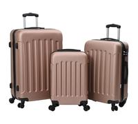 vidaXL Set di valigie, 3 pezzi, custodia rigida, oro rosa, policarbonato, 20 pollici, 24 pollici, 28 pollici, bagaglio a mano leggero, bagaglio a mano, espandibile, elegante e moderno, oro rosa, oro