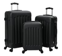 vidaXL Set di valigie 3 pezzi guscio rigido nero 20 pollici 24 pollici 28 pollici ABS