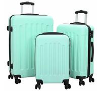vidaXL Set di valigie 3 pezzi in policarbonato verde menta rigida 20 pollici 24 pollici 28 pollici bagagli durevoli con serrature combinate leggero Travel Gear Lock portatile, verde menta, menta